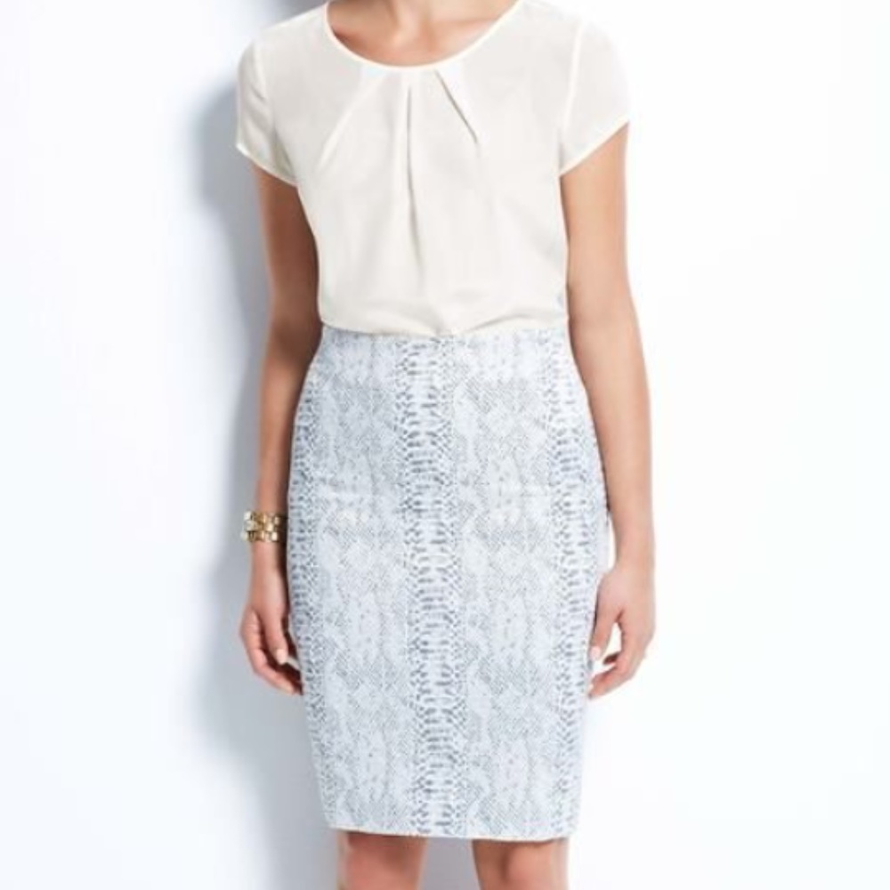 Ann taylor snakeskin print pencil skirt